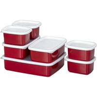 ベストコ モジュラー ホーロー フードストッカー 角型S レッド MA-1803 1個（直送品）