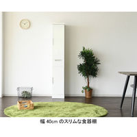 【設置込】サン キッチンボード スリムII 上 片開き・下 片開き 40TT ホワイト 幅400×奥行400×高さ1800mm 1台（取寄品）