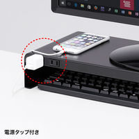 サンワサプライ 電源タップ+USBポート付き机上ラック（W600×D200mm ブラック） MR-LC202BKN 1台（直送品）