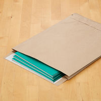 スーパーバッグ 薄マチ宅配袋（紙製） 茶 クリックポスト・ゆうパケット対応サイズ 封かんシール付 1パック（50枚入）