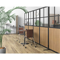 トーカイスクリーン ブラックフレームパーティション 全面パネル 高さ1820mm×幅900mm ブラウン1枚