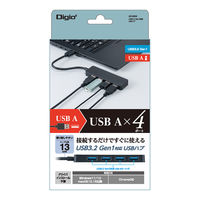 ナカバヤシ USB3.2 Gen1対応 USB A 4ポートハブ ブラック UH-3454BK 1個