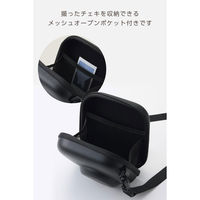 チェキケース instax miniシリーズ対応 エンボステクスチャー カメラケース ブラック IC-CCGPTXBK エレコム 1個（直送品）