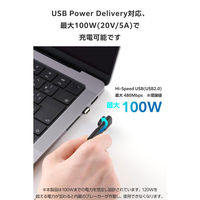 USB-C マグネット 変換アダプタ L字型 100W PD対応 着脱式コネクタ 黒 MPA-CECMAADLBK エレコム 1個（直送品）