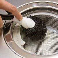 ニコット（Nicott）キッチンブラシ キッチン排水口洗いブラシ ブラック 1個 サンベルム