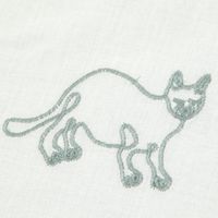 インド猫総刺繍ランチョンマット グレー studio CLIP