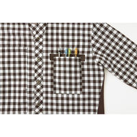 セロリー ギンガムチェック八分袖シャツ ブラウン 4L 63527-4L 1枚（直送品）