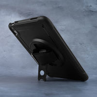 iPad11インチA16 iPad10.9インチ 第10世代 耐衝撃ケース 縦横スタンド可能 360度回転ホール 長さ調節が可能ハンドル 黒（直送品）