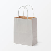 無印良品 紙袋 大 グレー ３枚 約幅１３．５×奥行８×高さ１７ ｃｍ 1セット（1個（3枚入）×2） 良品計画