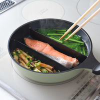 センターエッグトリプルパン mini 20cm オリーブ A-78052 1個 仕切りフライパン IH・ガス火対応 アーネスト