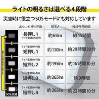 エレコム モバイルバッテリー/6700mAh/2.4A/LED機能付/ブラック DE-M21L-6700BK 1個