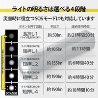 エレコム モバイルバッテリー/3350mAh/2.4A/LED機能付/ブラック DE-M20L-3350BK 1個