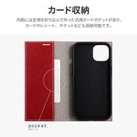 iPhone 13 手帳型ケース カバー 薄型PUレザーフラップケース PRIME レッド（直送品）