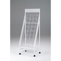 林製作所 キャスター&掲示パネル付きパンフレットスタンド2列 YS-43 1台