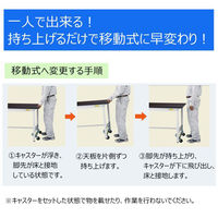 【車上渡し】山金工業 ワークテーブルLAB 実験台 指紋レス天板 ワンタッチ移動 幅1500×奥行750×高さ950mm ブラウン 1台（直送品）