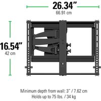SANUS テレビ壁掛け金具 フルモーション型ウォールマウント (37 - 55 V型) VMF620-B2 1セット（直送品）