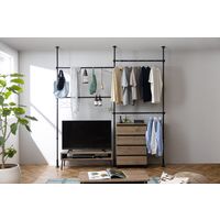 アイリスオーヤマ 突っ張りワードローブ ブラック TWR3-2630 1台