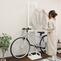 MOJYU 自転車スタンド レック 2台用 ホワイト/ホワイト木目 BCD-007 1台（直送品）