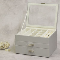 MOJYU ジュエリーボックス アシャ 3段 グレージュ JWB-023 1台（直送品）