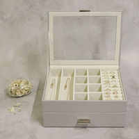 MOJYU ジュエリーボックス アシャ 2段 グレージュ JWB-016 1台（直送品）