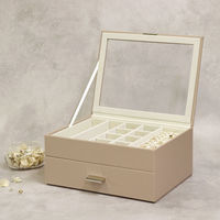 MOJYU ジュエリーボックス アシャ 2段 ピーチベージュ JWB-017 1台（直送品）