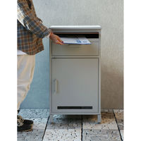 MOJYU ジェイク 宅配ボックス付ポスト シルバー 1台（直送品）