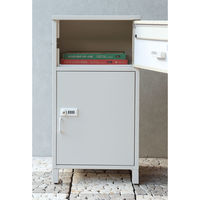 MOJYU バルトロ 宅配ボックス付ポスト グレージュ/ホワイト木目 1台（直送品）