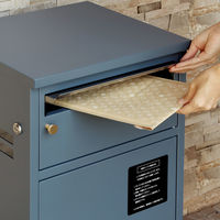 MOJYU ミーナ 宅配ボックス付ポスト ミーナ ネイビーブルー 1台（直送品）