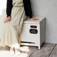 MOJYU アマート ベンチ収納宅配ボックス グレージュ/ホワイト木目 1台（直送品）