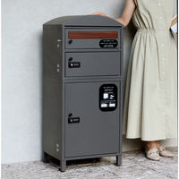 MOJYU プリモ 宅配ボックス付ポスト 宅配2段タイプ ダークグレー 1台（直送品）