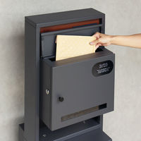 MOJYU ミロ 門柱型宅配ボックス付ポスト ダークグレー 1台（直送品）