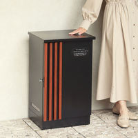 MOJYU レンツォ 宅配ボックス ブラック/ウォールナット木目 1台（直送品）