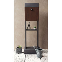 MOJYU フィオーレ スタンドポスト ダークグレー/ブラウン木目 1台（直送品）