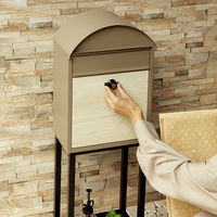 MOJYU シモン スタンドポスト ミルクティーベージュ/ホワイト木目 1台（直送品）