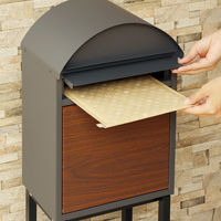 MOJYU シモン スタンドポスト ダークグレー/ブラウン木目 1台（直送品）