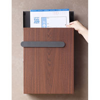 MOJYU ベルタ 壁掛けポスト ダークグレー/ブラウン木目 1台（直送品）