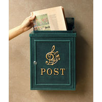 MOJYU ミュージカルノート 鋳物壁掛けポスト グリーン 1台（直送品）