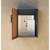 MOJYU ピエラ 壁掛けポスト ダークグレー/ブラウン木目 1台（直送品）