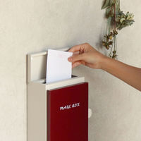 MOJYU ノラ 壁掛けポスト ボルドー/グレージュ 1台（直送品）