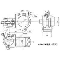 津軽工業 ドブメッキ 異径 サポートクランプ 60.5φ × 兼用 直交 25個 8557 1箱(25個入)（直送品）