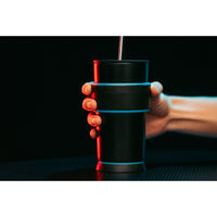 ピーコック魔法瓶 ストロータンブラー 550ml ゲーミングタンブラー ステンレス ブラックブルー 391185 1個（直送品）