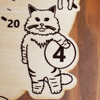 ヤマト工芸 振り子時計 CATS 掛け時計 時計 アナログ 木製 天然木 ネコ 353117 1個（直送品）