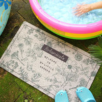 SOW 玄関マット ふかふかテラスマット 75×45cm ボタニカル 485204 1個（直送品）