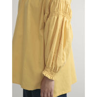 ウェーブ エプロン 無地 袖シャーリング割烹着 COCOWALK イエロー 412168 1個（直送品）