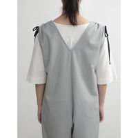 ウェーブ エプロン 無地 肩ギャザーオールインワン COCOWALK 杢グレー 412181 1個（直送品）