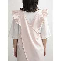 ウェーブ エプロン 肩フリルバッククロスエプロン COCOWALK スモークピンク 412201 1個（直送品）