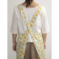 ウェーブ エプロン 花柄 リバティリネンバッククロスエプロン COCOWALK イエロー 417137 1個（直送品）