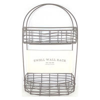 アビテ かご 壁掛け スウェル ウォールラック 幅23×奥行11×高さ14.5cm ブラウン 477953 1個（直送品）