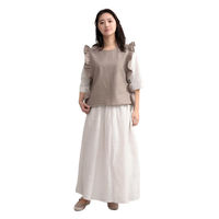 ウェーブ エプロン 無地 Linc 脇リボンベストエプロン グレージュ 422764 1個（直送品）