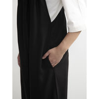 ウェーブ エプロン 無地 後ろリボンオールインワン COCOWALK ブラック 412186 1個（直送品）